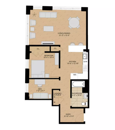 Newfield One Bedroom with Den